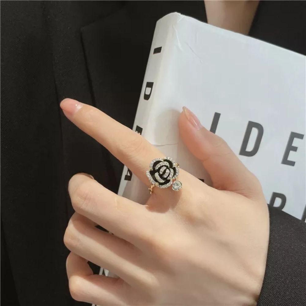 !NEW Gold Onyx Ring | Micropave Open Size Band Ring - Picture 9 of 16